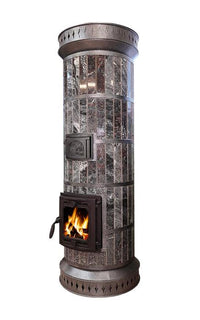 Round Tundra Black amphibolite masonry heater kit DIY fully assembled